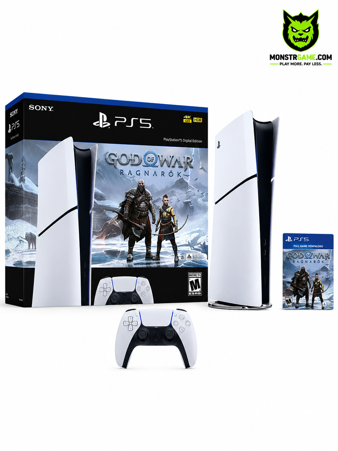 Sony PlayStation 5 Slim Digital Edition God of War Ragnarök Bundle 1TB